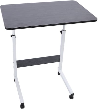 Overbed Tafel – 60x40 cm – In Hoogte Verstelbaar – Laptoptafel met Wielen – Voor Bed en Bank