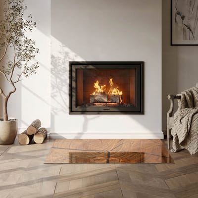Coloray Vloerplaat Houtkachel - Vloerplaat voor Houtkachel - 100 cm x 50 cm - Vloerplaat Open Haard - Oranje Vloerplaat Kachel - Verwarmingsaccessoires - Plaat voor Onder Kachel - Kachel Vloerplaat - Vloerplaat Voor Kachel