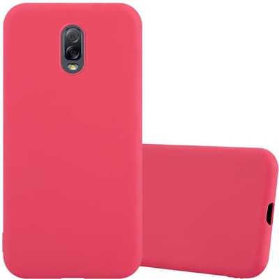 Cadorabo Hoesje geschikt voor Samsung Galaxy J7 PLUS / C8 in CANDY ROOD - Beschermhoes gemaakt van flexibel TPU silicone Case Cover