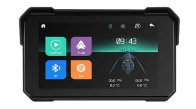 NordHaus 5 Inch Motorfiets Navigatiesysteem - Draadloze Apple CarPlay & Android Auto - Bluetooth - GPS Navigatiedisplay - IP68 Waterdicht