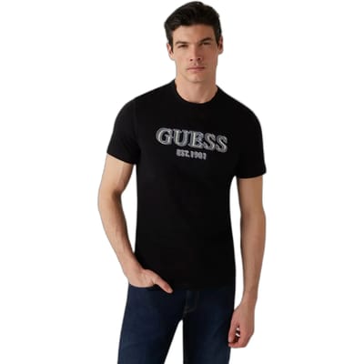 T-shirt met ronde hals Logo Guess