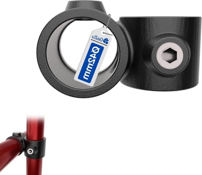Kruisstuk 90 Graden - Kruiskoppeling Verloop - Rekken Monteren - Vuurverzinkt Poedercoat - Ø42mm - Zwart
