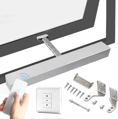 Elektrische raamopener - Automatische opener - Ramen openen - Dubbele ketting - 300 mm slag - Zilver