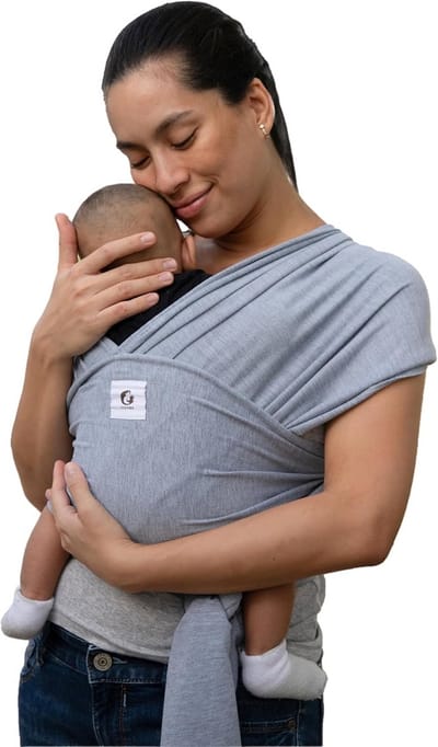 Draagzak Baby - Draagdoek - Hechting Bevorderen - Ergonomisch Ontwerp - 508 x 43 cm - Grijs