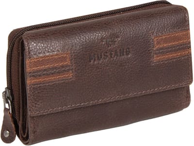 MUSTANG Leren Portemonnee Asti Loudi Wallet Dark Brown Bruine