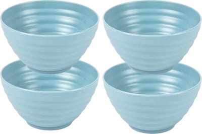 Plasticforte Schaaltjes - 4x - blauw - kunststof - 14 x 6.5 cm - kommen