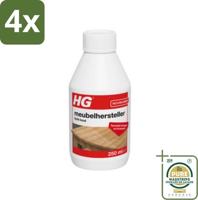HG Meubelhersteller Licht Hout 250 ml - Voordeelverpakking - 4 stuks - Krassen verwijderen - Vlekken verwijderen