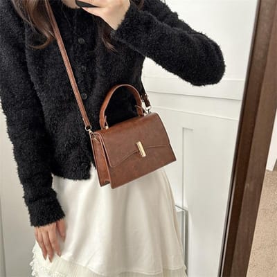 High-end Tote Bag voor Dames Nieuwe Trendy en Modieuze Kleine Geur Eenvoudige Crossbody Tas Veelzijdige Lichte Luxe Schoudertas brown
