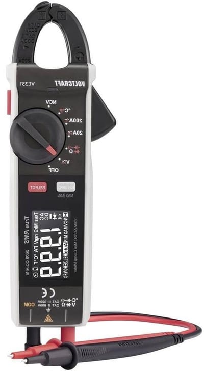 Stroomtang - Ampèretang Multimeter - Stroom Meten - AC/DC tot 200A - 2000 counts - Grijs