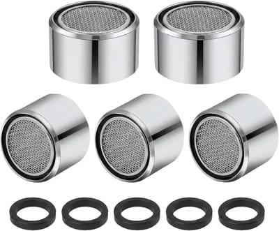 Dailygoods - 5 stuks M22 binnendraad voor kranen, waterbesparende straalregelaar en filter voor spatarm, gelijkmatige straal in keuken en badkamer, hoogwaardige waterkraan zeef