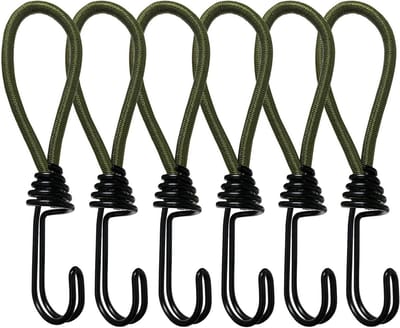 Elastische Bungee Touwen met Haken - 6 Stuks Voor Camping, Luggage en Transportbeveiliging