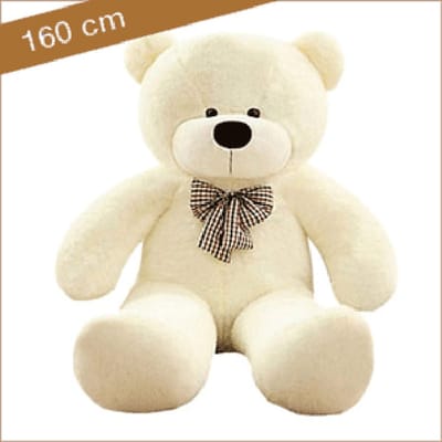 Grote knuffelbeer XL 160 cm - Grote witte Teddybeer - Heel aaibaar