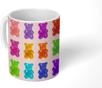 Mok - Koffiemok - Beer - Kleurrijk - Snoep - Mokken - 350 ML - Beker - Koffiemokken - Theemok