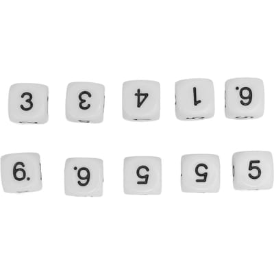 20 STUKS 6-zijdige getallen dobbelstenen plastic 16mm afgeronde hoek veelzijdige dobbelstenenset voor cijferonderwijs bordspellen White wit