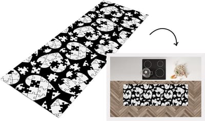 Keukenloper - Loper keuken - Meiden - Puzzel - Hart - Patronen - 150x50 cm - Keukenloper vinyl