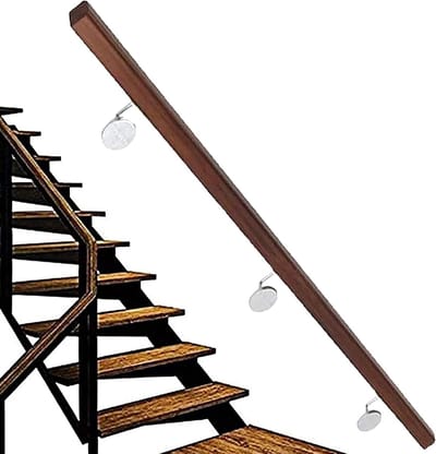 Houten trapleuning - Grijpstang steun - Veilig traplopen - Massief hout - 21 meter - Onbehandeld