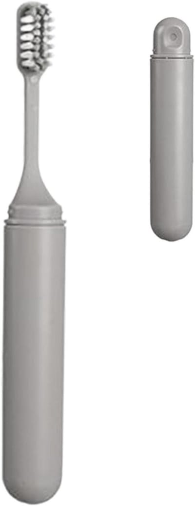Reis Tandenborstel - Compacte Borstel - Hygiënisch Reizen - Afneembare Kop - 18 cm - Wit