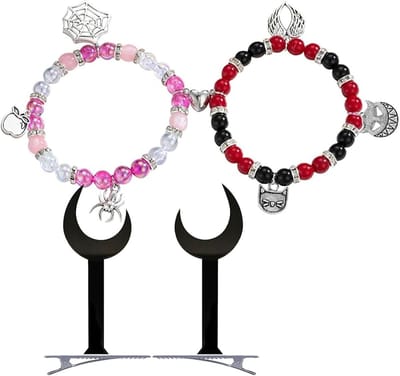Cosplay Sieraden Set met 13 Stukken - Radio Demon Perücke, Angel Dust Clip en Cartoon Stickers voor Alastor Kostuum Accessoires