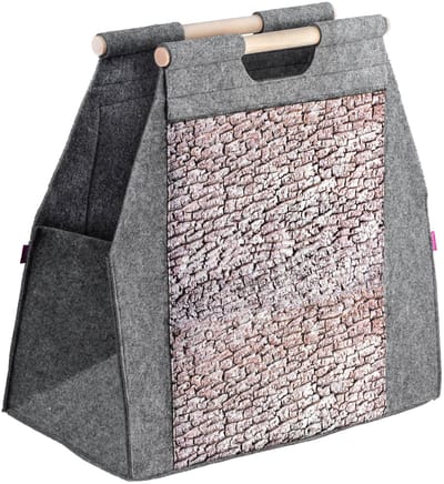 KADAX Torba - Houttas - Polyester vilt - Ergonomische handgrepen - Voor haardhout