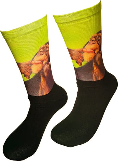 Verjaardags cadeau - Chimpansee sokken - Aap Print sokken - vrolijke sokken - valentijn cadeau - aparte sokken - grappige sokken - leuke dames en heren sokken - moederdag - vaderdag - Sokken waar je vrolijk van wordt - Maat 36-40