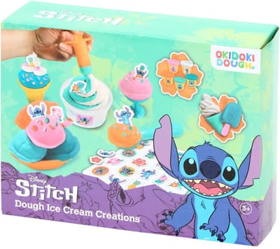 Lilo & Stitch Klei IJsjes Maker Set – Inclusief Boetseerklei, IJslepels, Spuitmonden & Accessoires – Disney Knutselset voor Kinderen – Creatief Speelgoed – Tropische IJscoupes van Klei – Niet Giftig – Vanaf 3 Jaar – Stitch Speelgoed Cadeau