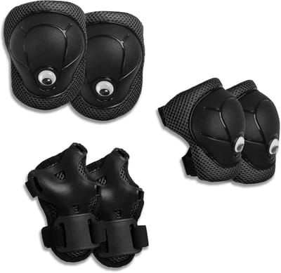 Beschermingsset Kinderen - Valbescherming Set - Buitensporten - Ademend Flexibel Materiaal - 3 Delig - Zwart