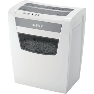 Leitz IQ papiervernietiger, 12 vellen 80 g/m², 23 l opvangbak, tiptoetsbediening, stil, 356×238×423 mm
