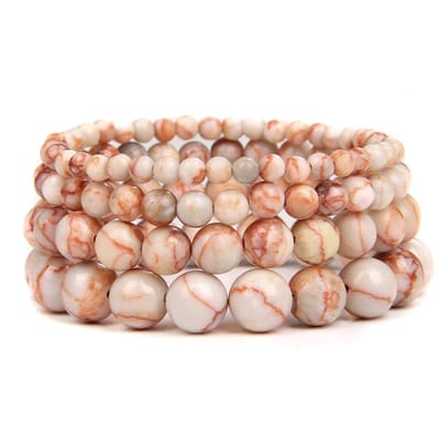 Bixorp Gems Rode Netwerk Jaspis Edelsteen Armbanden set 4mm + 6mm + 8mm + 10mm - Edelstenen Armbanden Bundel Cadeau