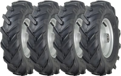 4.80/4.00-8 Rotovator-velg met open midden en noppen, 25 mm kogellager (set van 4)