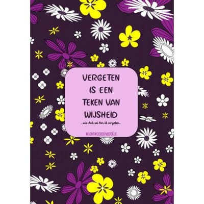 Vergeten Is Een Teken Van Wijsheid - Wachtwoordenboekje - Originele Cadeaus