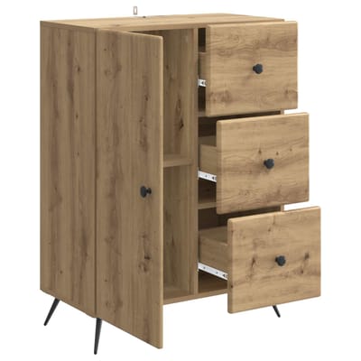 vidaXL - Dressoir - Artisanaal - eiken - 66 - x - 34,5 - x - 90 - cm - Bewerkt - hout