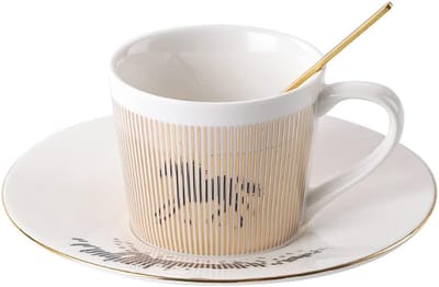 Spiegel Koffie Set - Unieke Mok - Thee Moment - Reflectie Design - 10 oz - Wit