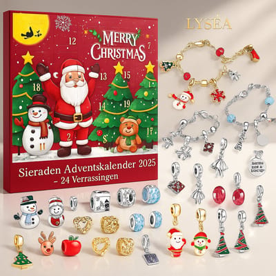 LYSÉA Luxe Sieraden Adventskalender 2025 – 24 Verrassingen – Goud & Zilver Tinten – Kerst Cadeau voor Haar – Advent Kalender Dames Sieraden – Premium Gift Box