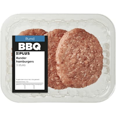 Runder hamburger 3 stuks