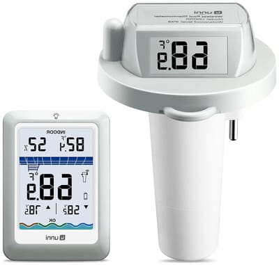 Draadloze Zwembadthermometer - Zwevende Meter - Watertemperatuur Meten - IPX8 Waterdicht - 7 Inch Lengte - Wit Grijs