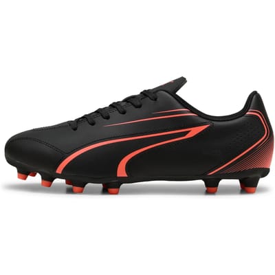 Puma voetbalschoenen Vitoria FG/AG - zwart/rood - synthetisch leer.
