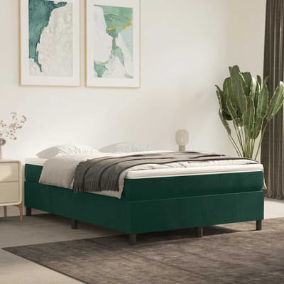 vidaXL - Boxspring - bed - 140x200 - cm - fluweel - donkergroen