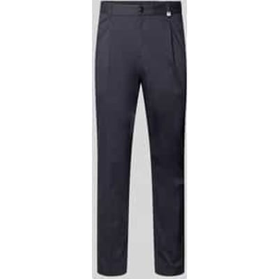 regular fit stoffen broek met logodetail model 'Lester'
