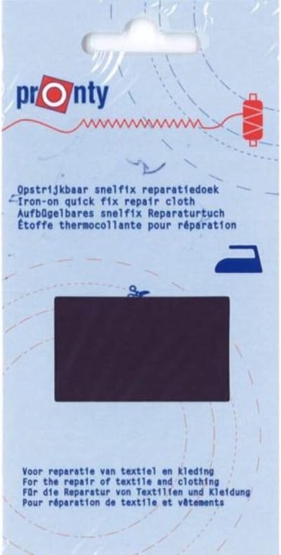 Pronty snelfix Reparatiedoek opstrijkbaar Marine (donkerblauw)  11 x 25 cm katoen