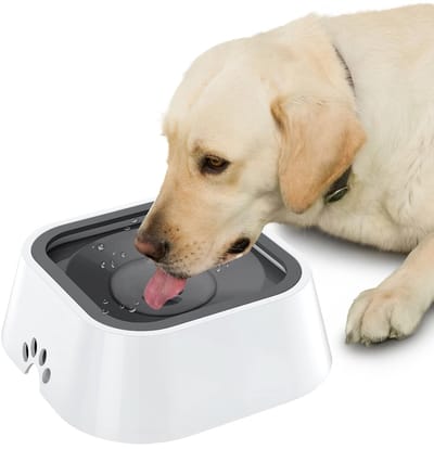 Drinkbak, lekvrij, 1,5 l, geen morsen, lekvrij, hondenbak, waterbak voor honden, anti-wap, anti-wapping, waterdispenser voor huisdieren, binnen en buiten en auto