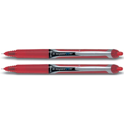 Pilot Roller Hi-Tecpoint V5 en V7 Retractable V7 schrijfbreedte 035 mm rood