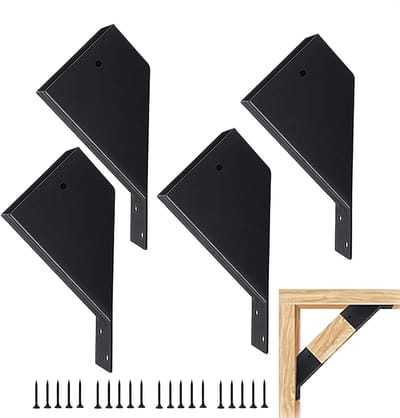 Metalen Beugelset - Pergola Hoeksteun - Houtconstructie Versterken - Roestbestendig Koolstofstaal - Voor 6.5x10cm Hout - Zwart