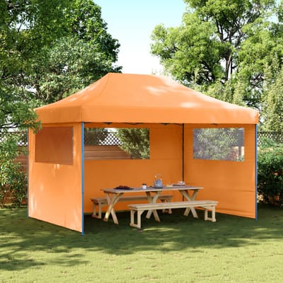 vidaXL - Partytent - inklapbaar - pop-up - met - 3 - zijwanden - oranje