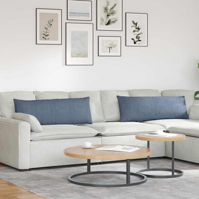 vidaXL - Zitkussens - 2 - pcs - Blauw - 120 - x - 40 - cm - Corduroy - stof