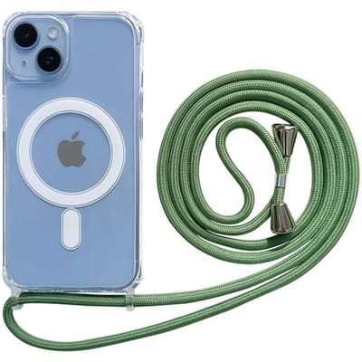 Étui magnétique avec lanière bandoulière Pour iPhone 17 Air 16 16E 15 14 Plus 13 12 Pro Max 11 Pour Magsafe Coque arrière rigide en PC Transparente iPhone 14 Plus