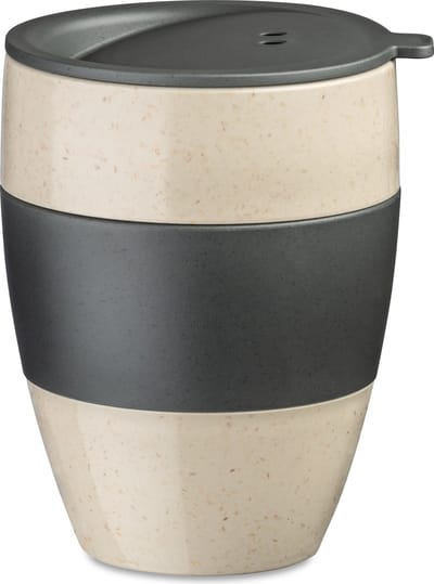 Herbruikbare Koffiebeker, 0.4 L, Natuur As Grijs, Organic Bio-Circular - Koziol | Aroma To Go 2.0