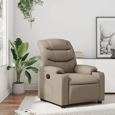 vidaXL - Fauteuil - verstelbaar - kunstleer - cappuccinokleurig