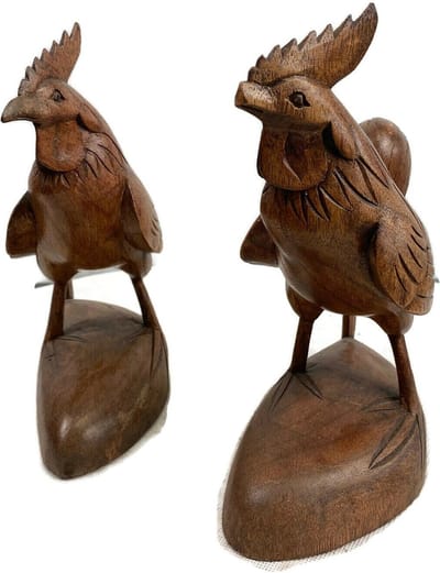 Houten haan / Handgemaakt houten beeld / Indonesisch beeld