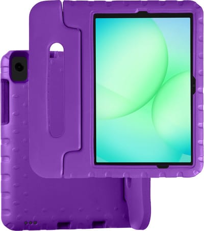 Hoesje Geschikt voor Samsung Galaxy Tab A11 Plus / A9 Plus - Kinderhoes Shockproof Bumper - Kidsproof Case - Tablet Hoes - Kinder Hoes Cover - Paars
