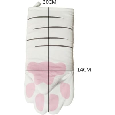 Maniques de four Patte de chat mignon Gants de four de cuisson Griffe de chat Anti-brûlure Micro-ondes Résistant à la chaleur Isolation Antidérapant Gants Patte de chat